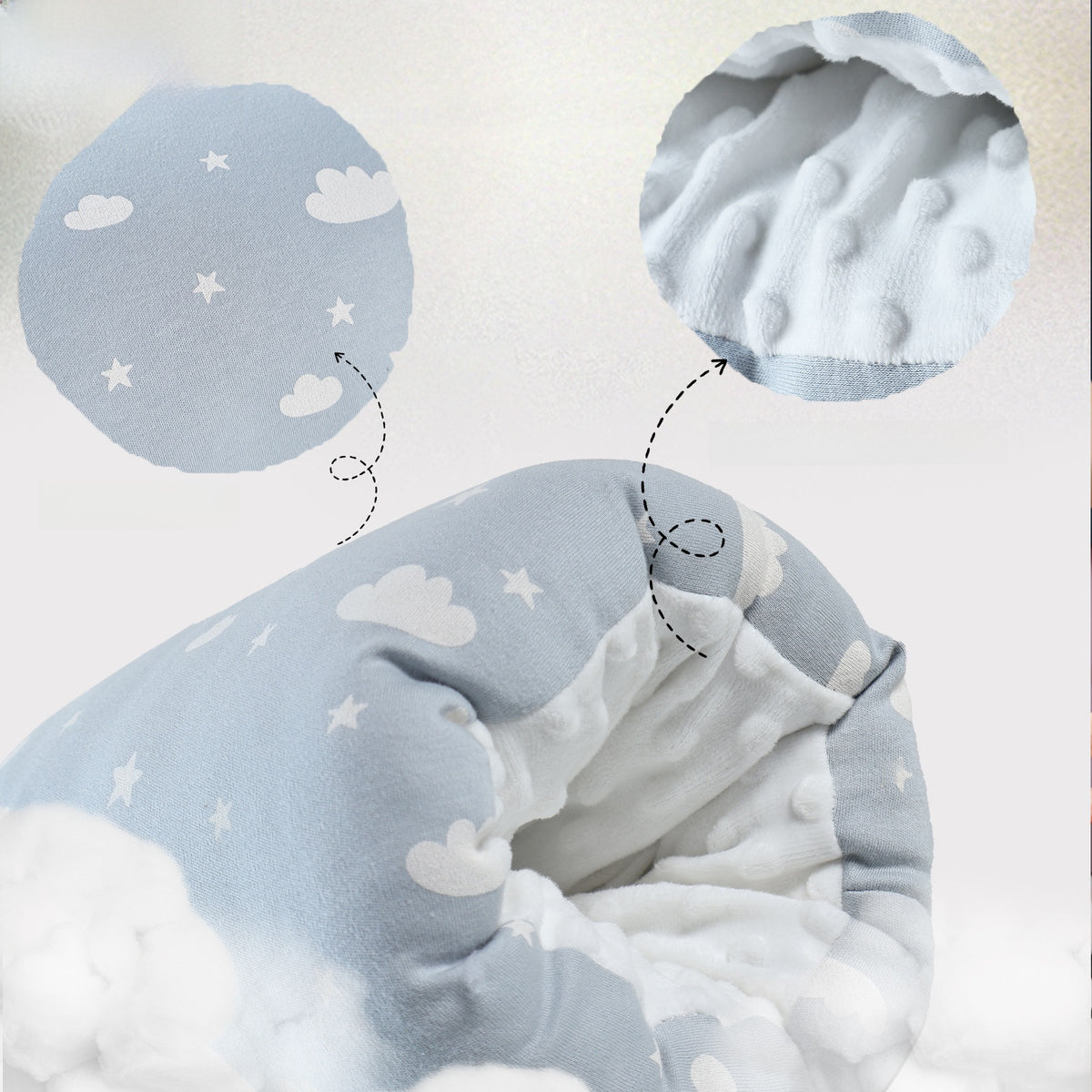 Cotton Fleece-Lined Baby Nursing Pillow