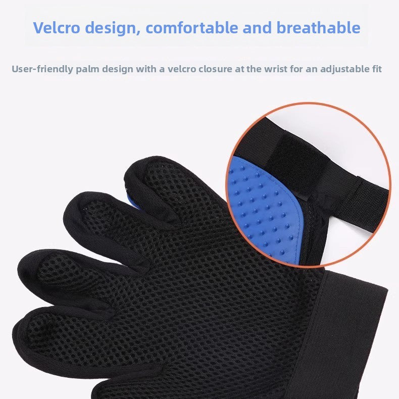 Soft Pet Bathing and Grooming Glove for Cats and Dogs