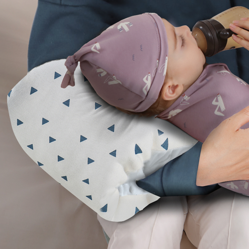 Cotton fleece lined nursing pillow