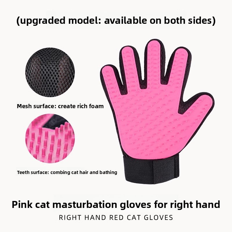 Soft Pet Bathing and Grooming Glove for Cats and Dogs