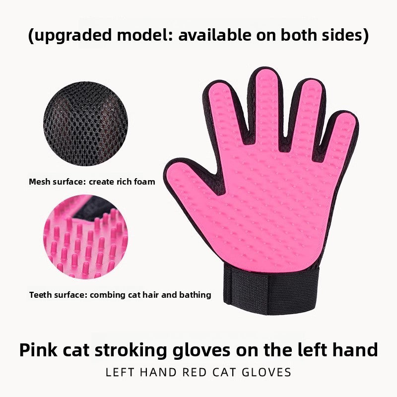 Soft Pet Bathing and Grooming Glove for Cats and Dogs
