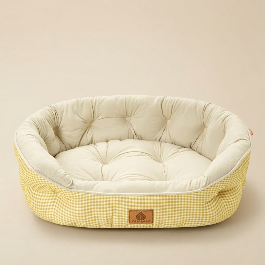 All Seasons Plush Dog Bed with Cooling Pad Option